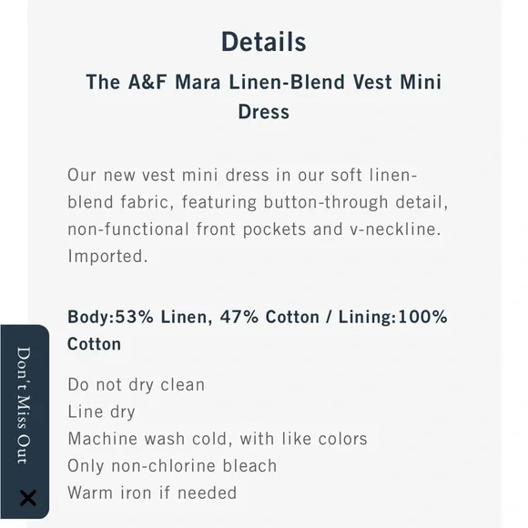 A&F Mara Linen Blend Vest Mini Dress - Picture 4 of 9